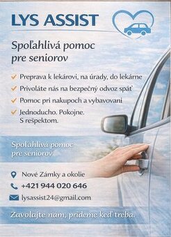 Asistenčno prepravna pomoc pre seniorov Nove Zamky+okolie