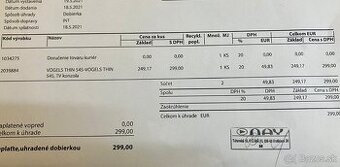 Predám konzolu na TV značky Vogels THIN 545 čierna