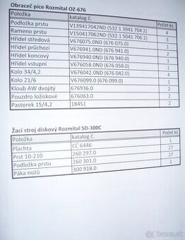 ND na Obraceč Rozmital OZ-676 a Žací stroj SD-300