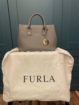 Sivá kožená kabelka Furla