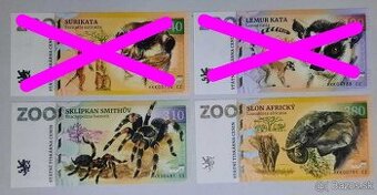 ZOOlar - pamätná suvenírová bankovka SK-CZ-PL ZOO