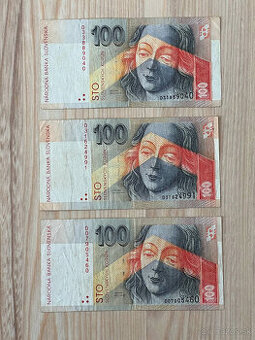 Slovenské bankovky 100 SK rok 1993 séria D