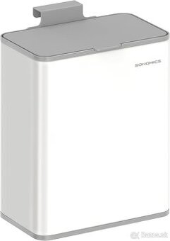Nástenný odpadkový kôš SONGMICS–8 l,kovový,strieborný, nový