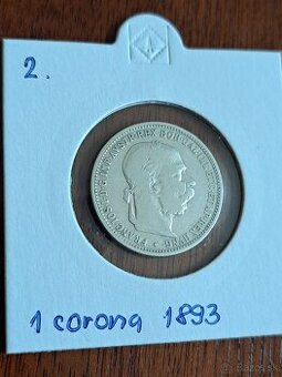 Strieborné mince F.J. RU - 1 koruna