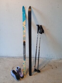 Predám detské bežky 130 cm s paličkami aj topánkami