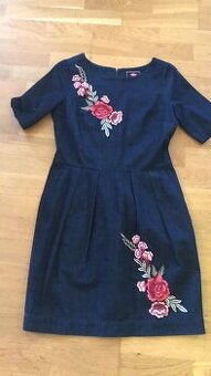 Riflové šaty  puzdrové