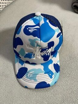 Stüssy x Bape Šiltovka modrá