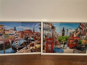 Obrazy z puzzle Londýn a Benátky
