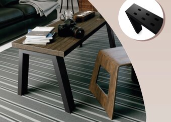 Stolové kovové podnože čierne 2 ks, 30/45×40 cm