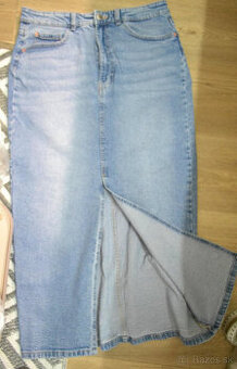 Elastická dlhá riflová sukňa cca v.M