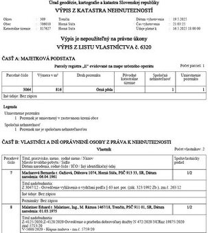 Predaj pozemok Horná Súča 816m2