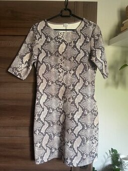 Šaty hadí vzor elegantné jar/jeseň