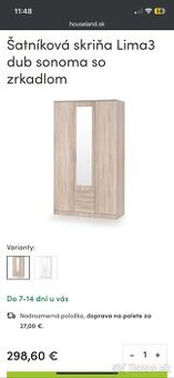 Šatníková skriňa 120x205 cm