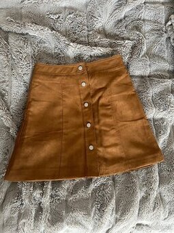 Semišová hnedá sukňa