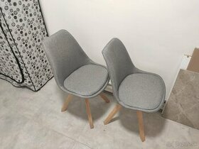 Jedálenské čalúnené sivé stoličky 2ks