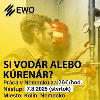 🔧 Hľadáme 2 vodárov/kúrenárov – práca v Nemecku (Kolín)