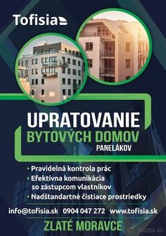 upratovanie bytovych domov Zlaté Moravce