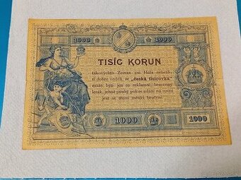 Veľmi vzácna 1000 Korún 1919