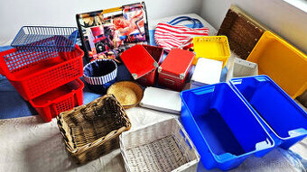 krabice, ulozne boxy, kosiky - mix