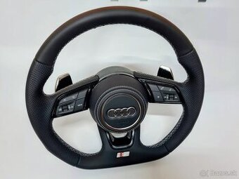 AUDI KOŽENÝ EXCLUSIVE VOLANT + AIRBAG + F1 PADLA BIELA NITKA