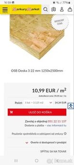 Doska OSB 2500×1250×22mm.