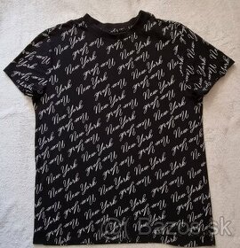 Dámske čierne tričko s krátkym rukávom a nápismi NewYork (PR