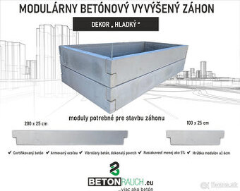 Modulárny betónový vyvýšený záhon dekor hladký