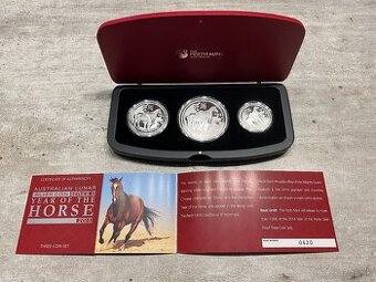 3 x strieborna minca set 3.5 OZ 2014- LUNAR Kon