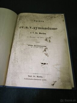 1871 Zpráva o ev. a. v. gymnasiume v T. Sv. Martine