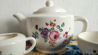 Keramika Teplice, šálka, kanvica, mliečnik, cukornička