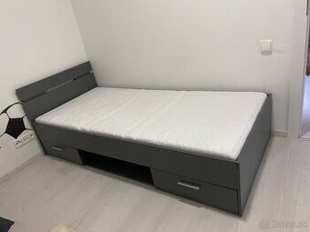 Jednolôžková posteľ s úložným priestorom + matrac a rošt – a