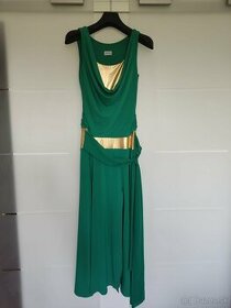 Elegantné dlhé zelené šaty