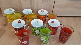 Talianske retro ovocné poháre s hrnčekami