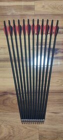 12Ks karbónové šípy do kuše (20" / 53cm) čiernočervené