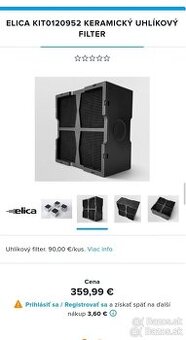 Nový Elica KIT0120952 keramický uhlíkový filter