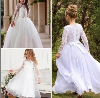 Šaty na prijímanie nové, balerínky bolerka, doplnky