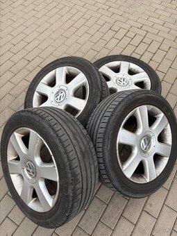 Predám original VW hliníkové disky + letné pneu + zimné pneu