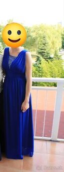 Elegantné modré šaty vhodné na svadbu/krstiny
