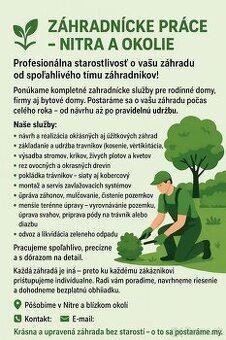 Záhradnícke práce, záhradnícke služby