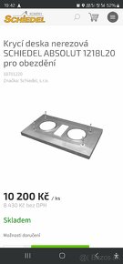 Kominova krycia nerezová doska SCHIEDEL ABSOLUT FINAL 