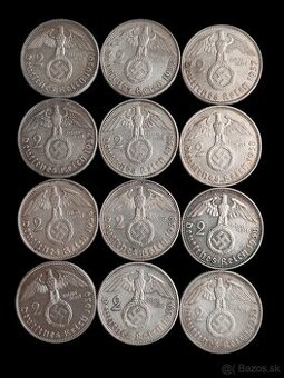 2 Marky 1937, 1938, 1939 rôzne mincovne