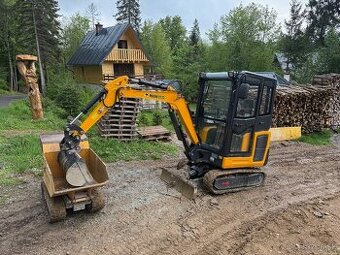 Zemné práce minibager + pásový vyklápač