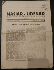 Mäsiar a Údenár január 1944 Slovenský Štát