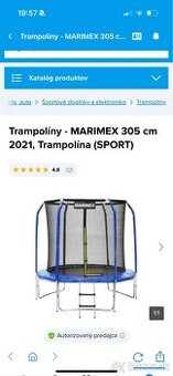 Trampolína marimex 305cm