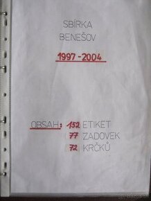 152x sbírka pivní etikety Benešov 1997-2004