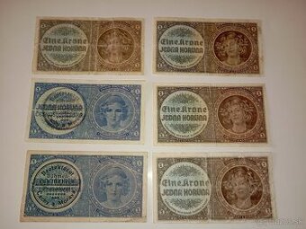 BANKOVKY 1 KČ PROTEKTORÁTNÍ, VŠE NEPERFOROVANÉ