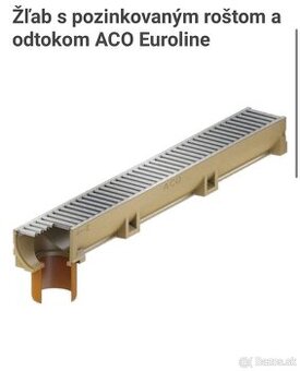 Žľab s pozinkovaným roštom a odtokom ACO Euroline