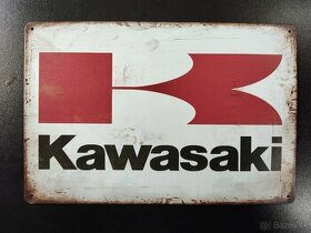 Plechová retro tabuľa Kawasaki