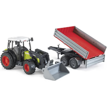 Bruder Traktor CLAAS s čelným nakladačom a vlečkou