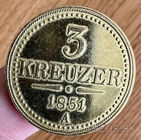 Predám 3 Kreuzer 1851 A - 1